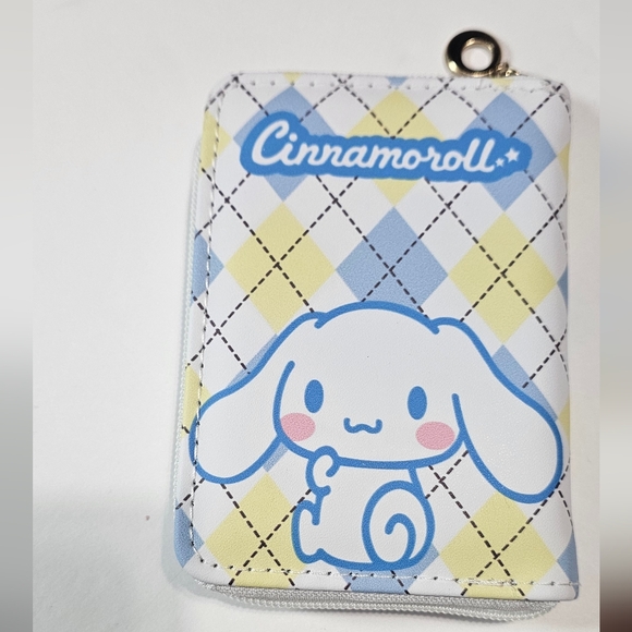 NEW Sanrio Cinnamoroll Blue and Yellow Argyle Full‎ Zip Wallet NEW - Picture 3 of 4